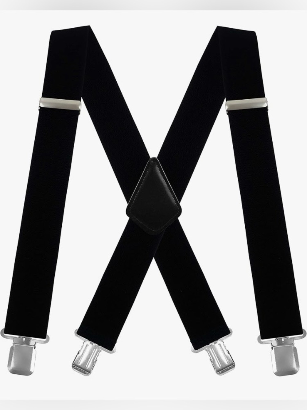 Papa Leggenda 2” wide Suspenders for Big & Tall, Black, NEW